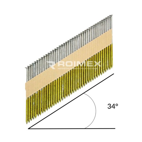 34° Streifennägel D-Kopf papiergebunden 2,8 x 63mm feuerverzinkt gerillt