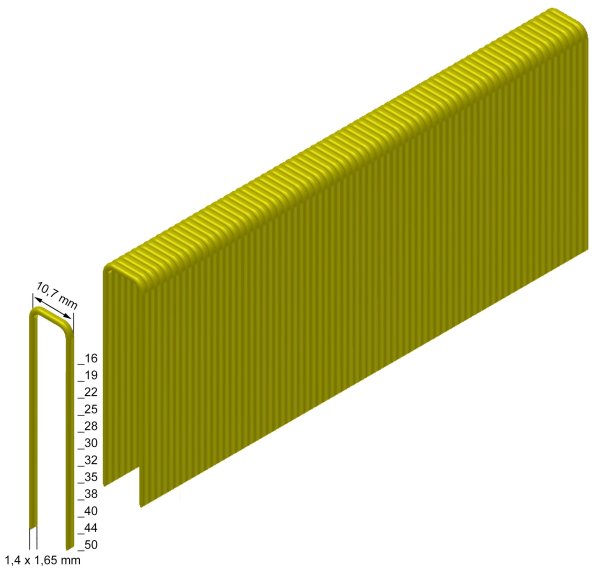 Prebena Heftklammern Typ L 32CNKHA, 32mm, verzinkt, geharzt, 3600 Stück