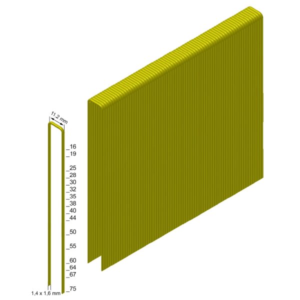 Prebena Heftklammern Typ Z 25 CNKHA, 25mm, verzinkt, geharzt, 6600 Stück