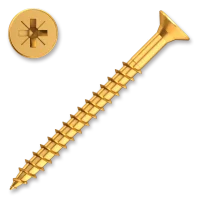 Spanplattenschraube 4x35, Senkkopf, PZ 2, gelb verzinkt,...